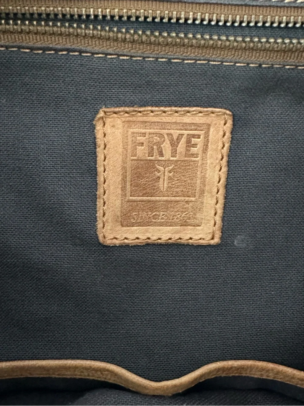 Frye Tracy Two Tone Washed Leather Studded Backpack Cognac Tan